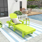 Polytrends Altura Poly Chaise longue reclinabile ecologica per tutte le stagioni con braccioli e tavolino laterale (set da 2 pezzi)