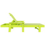 Polytrends Altura Poly Chaise longue reclinabile ecologica per tutte le stagioni con braccioli e tavolino laterale (set da 2 pezzi)