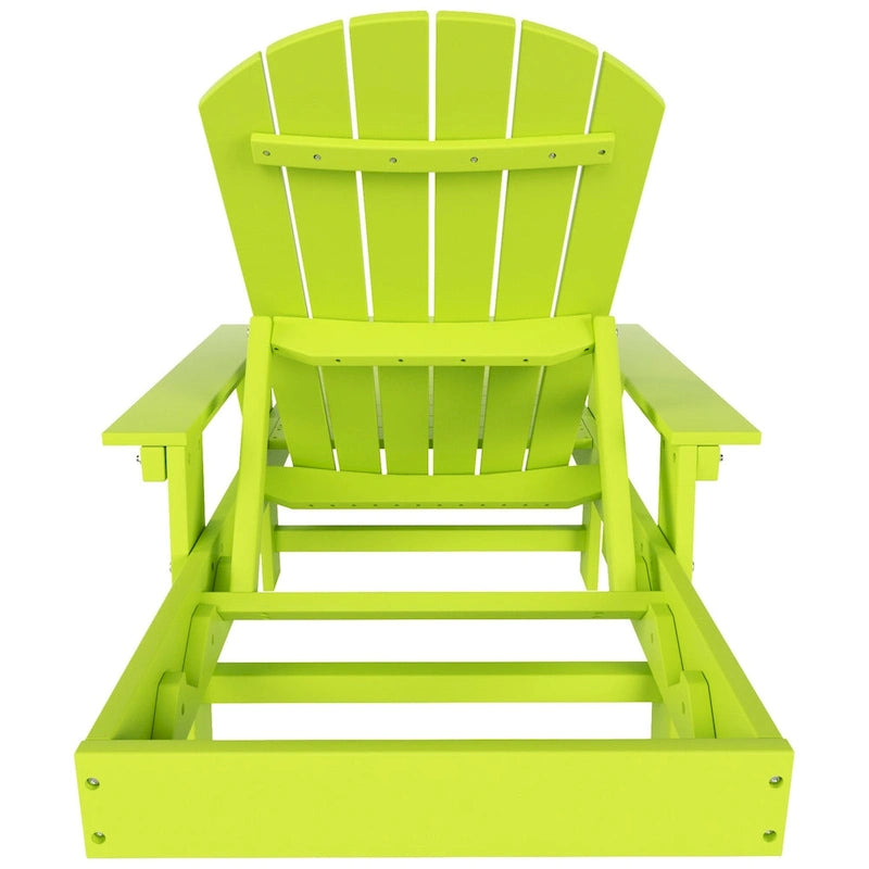 Polytrends Altura Poly Chaise longue reclinabile ecologica per tutte le stagioni con braccioli e tavolino laterale (set da 2 pezzi)