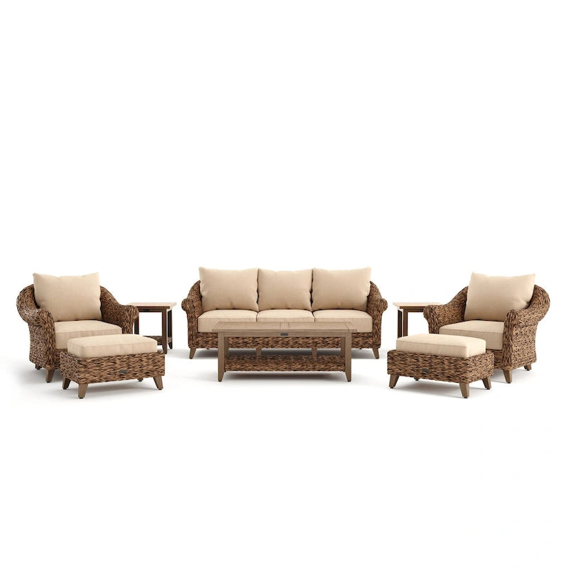 Set di sedute Cayman 8 pezzi Sunbrella, Heritage Brown