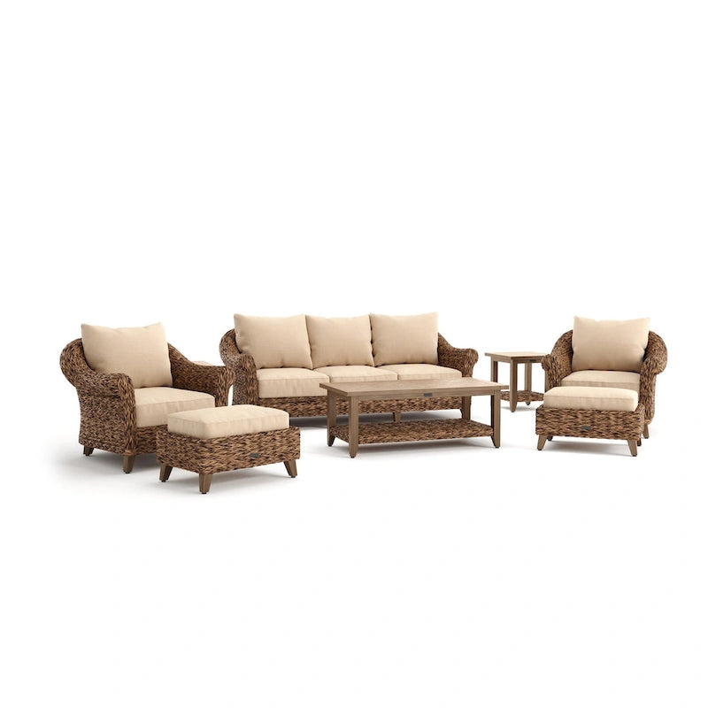 Set di sedute Cayman 8 pezzi Sunbrella, Heritage Brown
