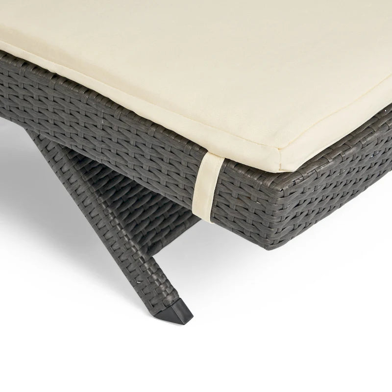 Hypoint Outdoor Wicker Armless Chaise Lounge con cuscino di Christopher Knight Home