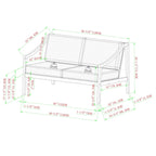 Middlebrook Designs Divanetto da esterno in legno massello