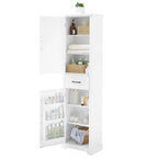 Mobile bagno da terra con 2 ante, ripiani regolabili e scomparti sulla porta, organizer alto per bagno