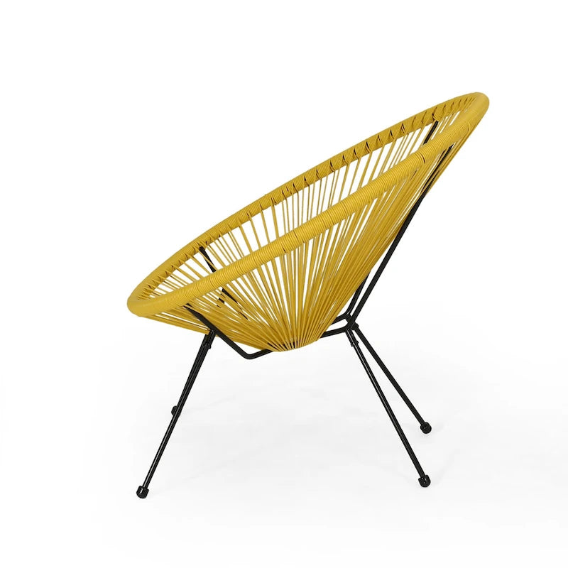 Sedia Anson in Acciaio/Rattan PE Intrecciato da Esterno (Set da 4) di Christopher Knight Home