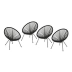 Sedia Anson in Acciaio/Rattan PE Intrecciato da Esterno (Set da 4) di Christopher Knight Home