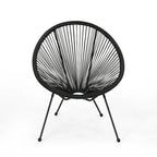 Sedia Anson in Acciaio/Rattan PE Intrecciato da Esterno (Set da 4) di Christopher Knight Home