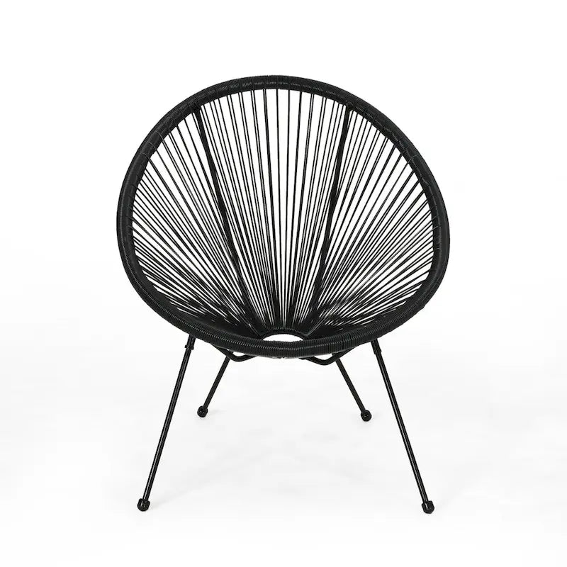 Sedia Anson in Acciaio/Rattan PE Intrecciato da Esterno (Set da 4) di Christopher Knight Home