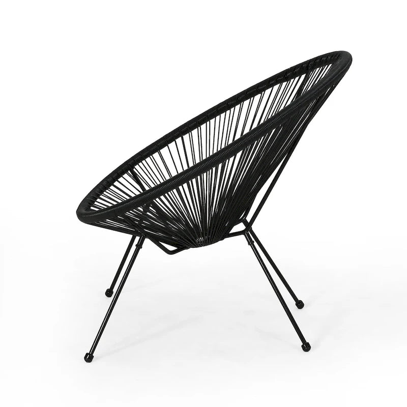 Sedia Anson in Acciaio/Rattan PE Intrecciato da Esterno (Set da 4) di Christopher Knight Home