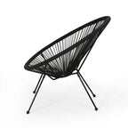Sedia Anson in Acciaio/Rattan PE Intrecciato da Esterno (Set da 4) di Christopher Knight Home