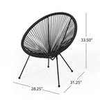 Sedia Anson in Acciaio/Rattan PE Intrecciato da Esterno (Set da 4) di Christopher Knight Home