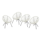 Sedia Anson in Acciaio/Rattan PE Intrecciato da Esterno (Set da 4) di Christopher Knight Home