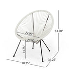 Sedia Anson in Acciaio/Rattan PE Intrecciato da Esterno (Set da 4) di Christopher Knight Home