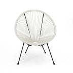 Sedia Anson in Acciaio/Rattan PE Intrecciato da Esterno (Set da 4) di Christopher Knight Home