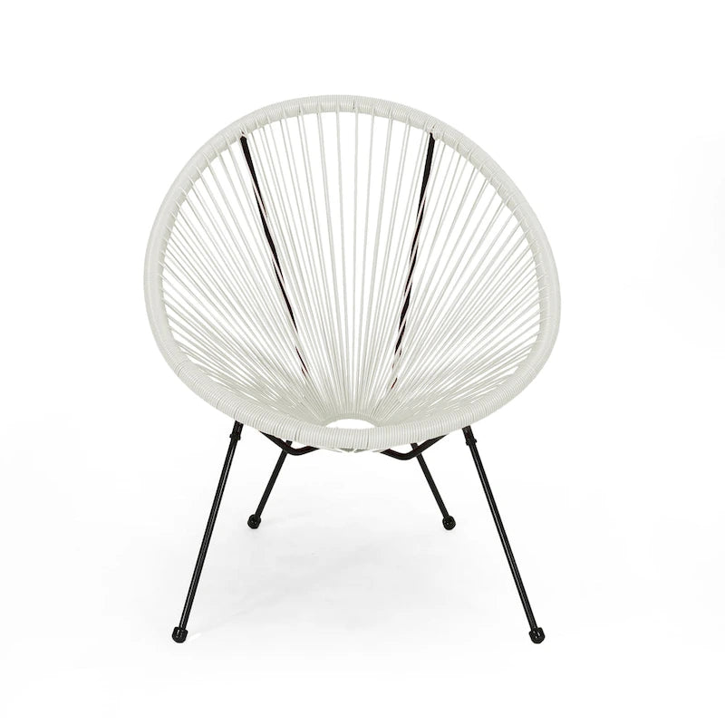 Sedia Anson in Acciaio/Rattan PE Intrecciato da Esterno (Set da 4) di Christopher Knight Home