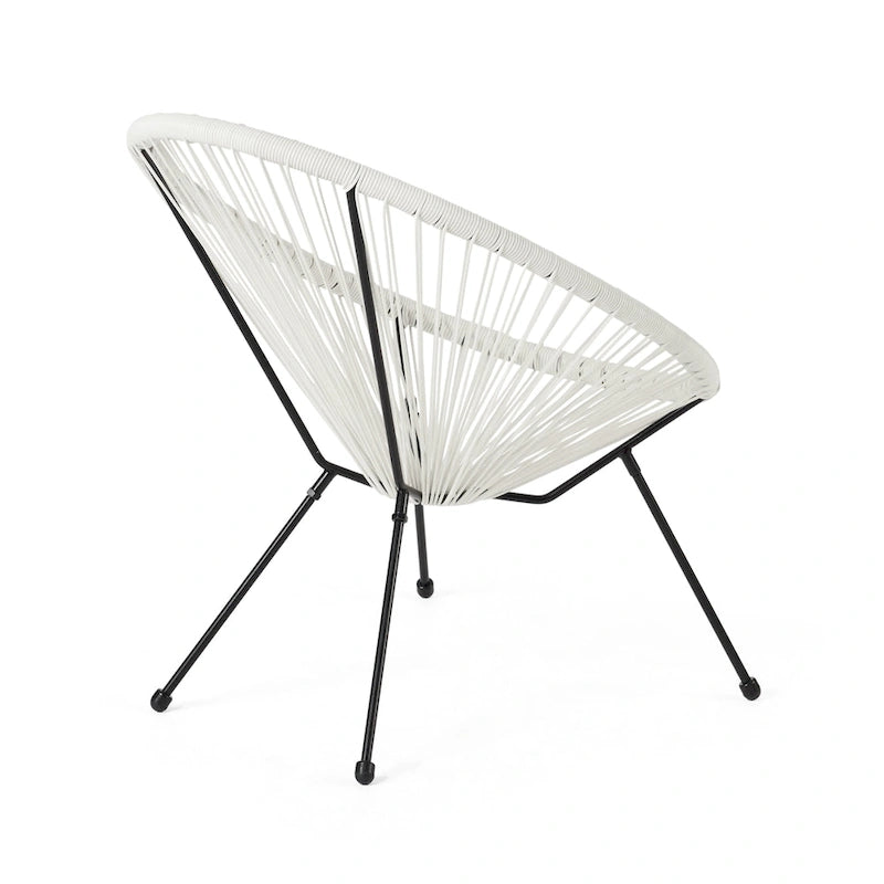Sedia Anson in Acciaio/Rattan PE Intrecciato da Esterno (Set da 4) di Christopher Knight Home