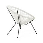 Sedia Anson in Acciaio/Rattan PE Intrecciato da Esterno (Set da 4) di Christopher Knight Home