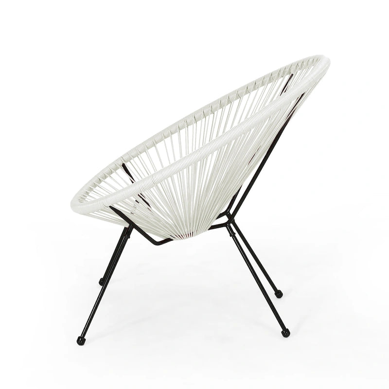 Sedia Anson in Acciaio/Rattan PE Intrecciato da Esterno (Set da 4) di Christopher Knight Home