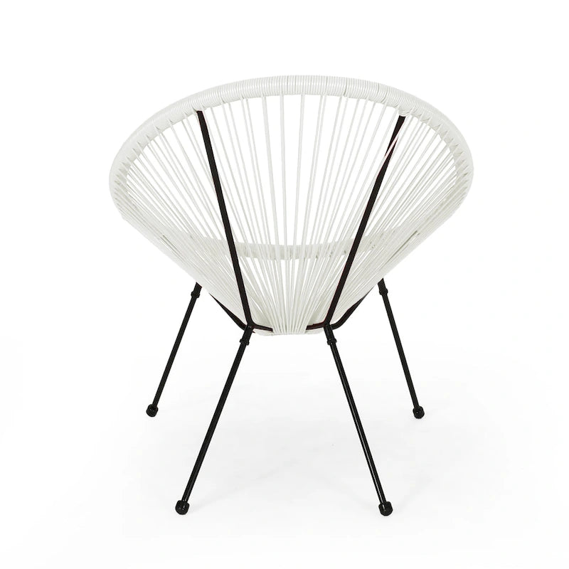 Sedia Anson in Acciaio/Rattan PE Intrecciato da Esterno (Set da 4) di Christopher Knight Home