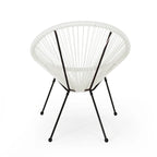 Sedia Anson in Acciaio/Rattan PE Intrecciato da Esterno (Set da 4) di Christopher Knight Home