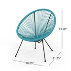 Sedia Anson in Acciaio/Rattan PE Intrecciato da Esterno (Set da 4) di Christopher Knight Home
