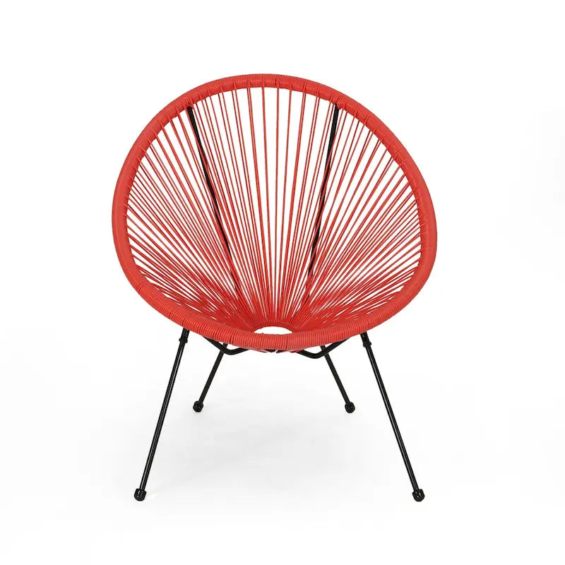 Sedia Anson in Acciaio/Rattan PE Intrecciato da Esterno (Set da 4) di Christopher Knight Home