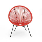 Sedia Anson in Acciaio/Rattan PE Intrecciato da Esterno (Set da 4) di Christopher Knight Home