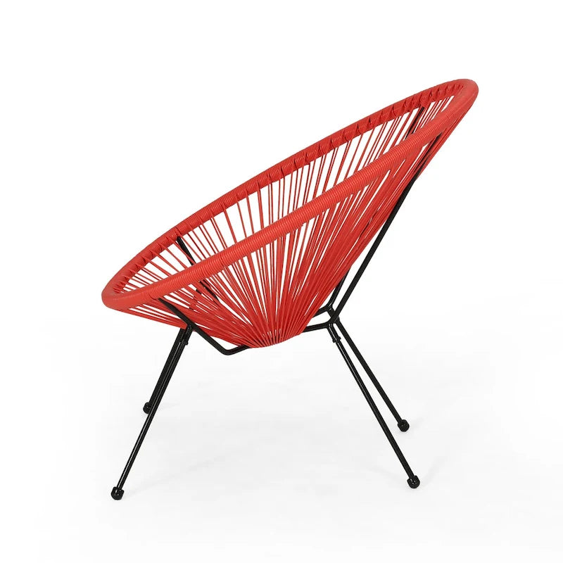 Sedia Anson in Acciaio/Rattan PE Intrecciato da Esterno (Set da 4) di Christopher Knight Home