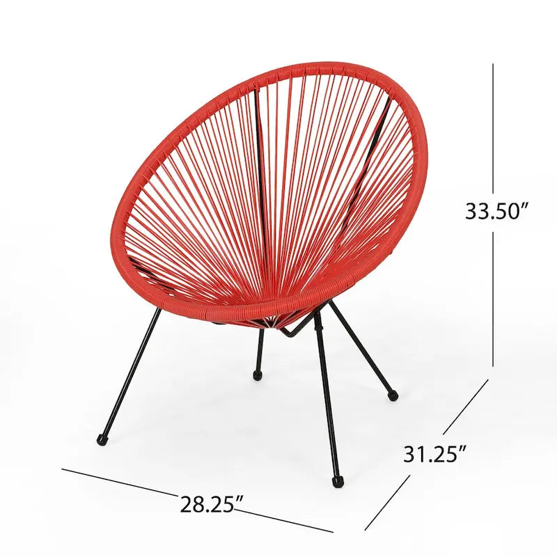 Sedia Anson in Acciaio/Rattan PE Intrecciato da Esterno (Set da 4) di Christopher Knight Home