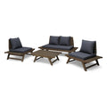 Set da conversazione da esterno in 4 pezzi Sedona in legno di acacia di Christopher Knight Home
