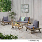 Set da conversazione da esterno in 4 pezzi Sedona in legno di acacia di Christopher Knight Home