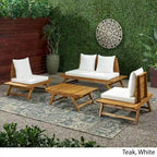 Set da conversazione da esterno in 4 pezzi Sedona in legno di acacia di Christopher Knight Home