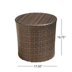 Christopher Knight Home Littleton Set da conversazione da esterno 3 pezzi in vimini con sedie impilabili - N/D