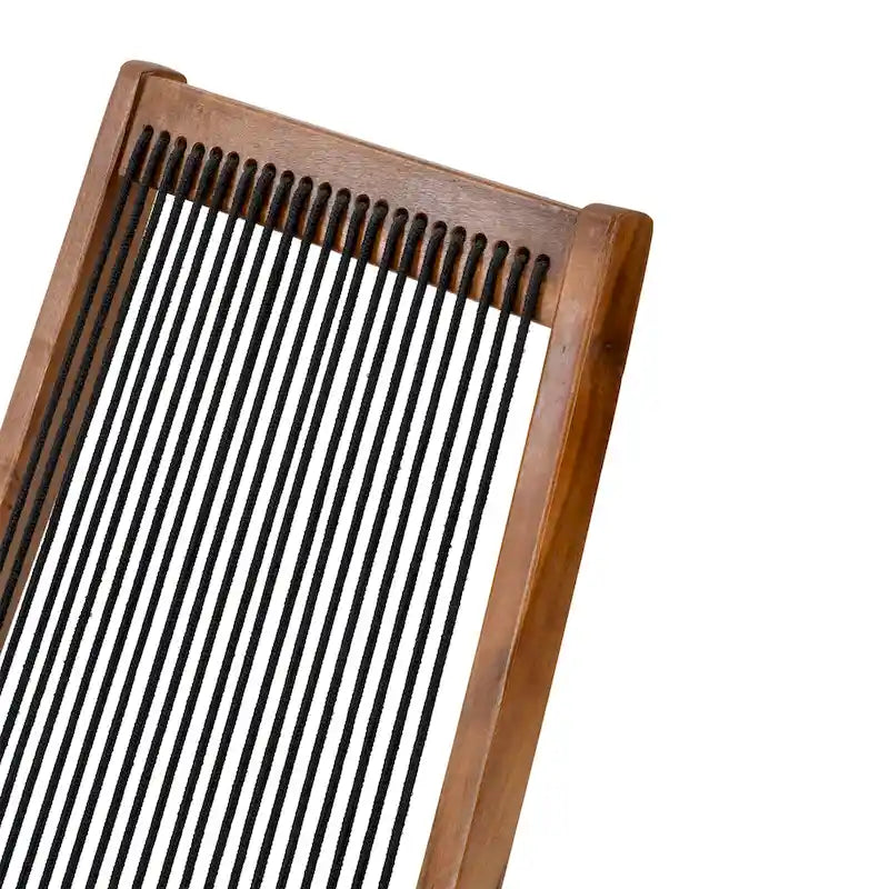 sedia pieghevole in legno con corda