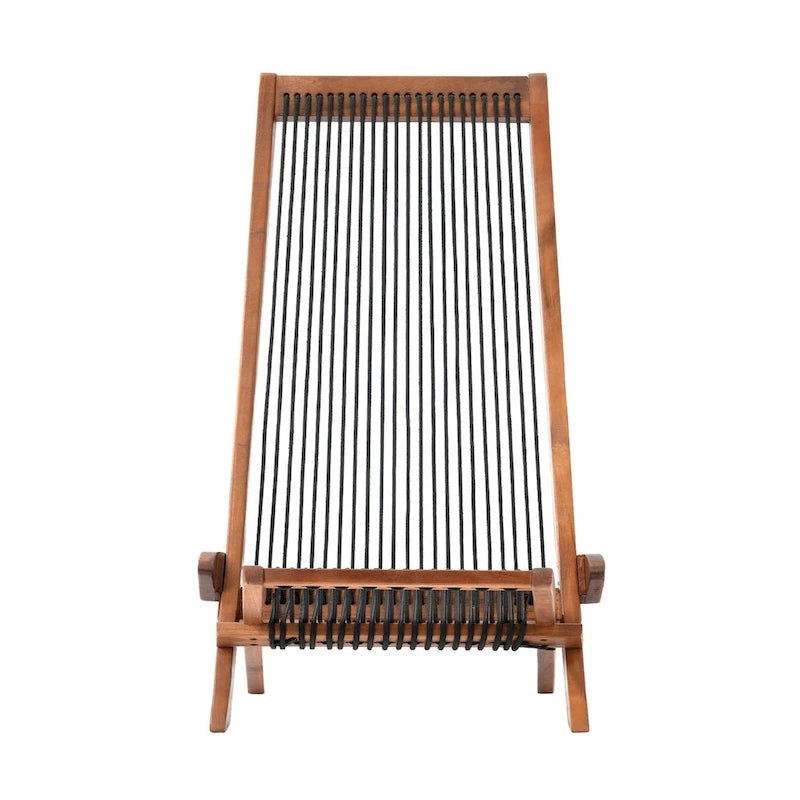 sedia pieghevole in legno con corda