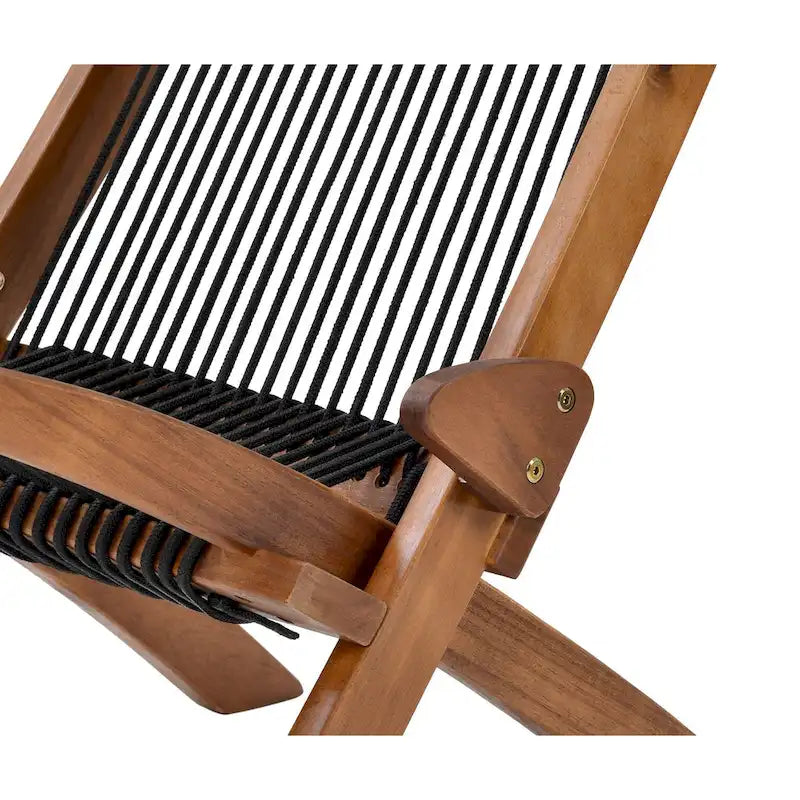 sedia pieghevole in legno con corda
