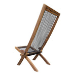 sedia pieghevole in legno con corda