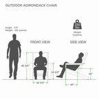 Sedia Adirondack moderna imbottita in legno di teak Napa Cambridge Casual