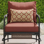 Set conversazione da esterno in 3 pezzi in vimini Corvus Stuart con cuscini e guanciali Sunbrella
