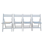 Set di 4 sedie pieghevoli in legno bianco