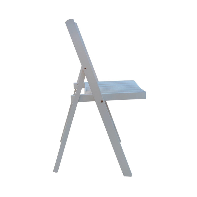 Set di 4 sedie pieghevoli in legno bianco