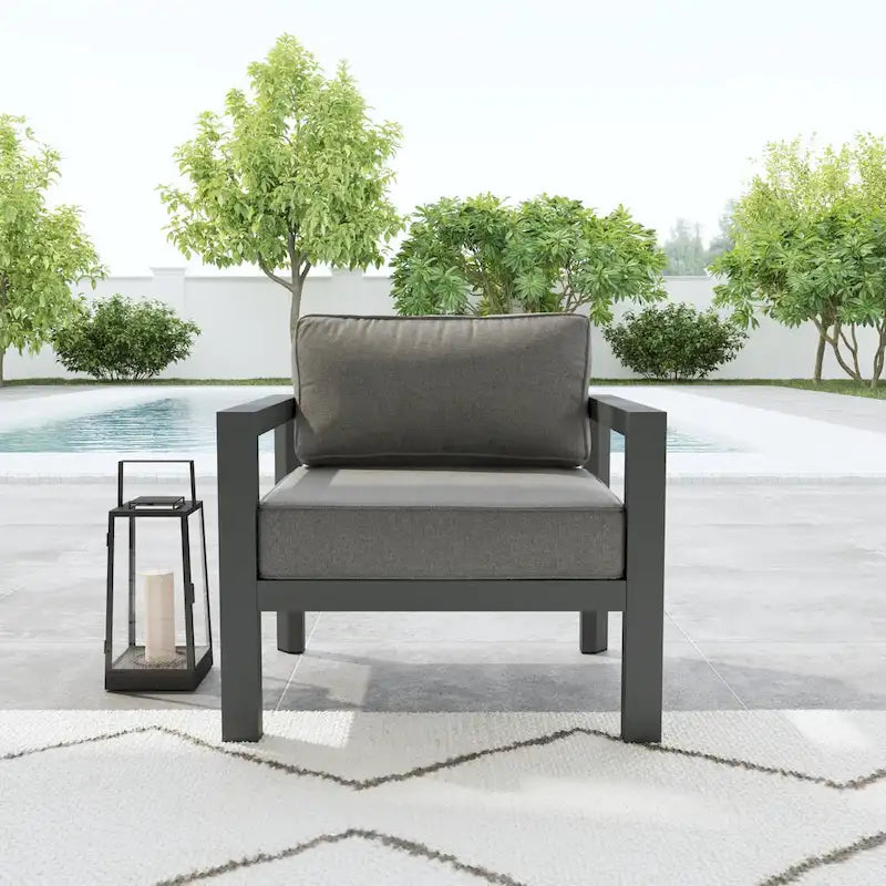 Sdraio da esterno in alluminio Grayton Gray - 33 x 32 x 29