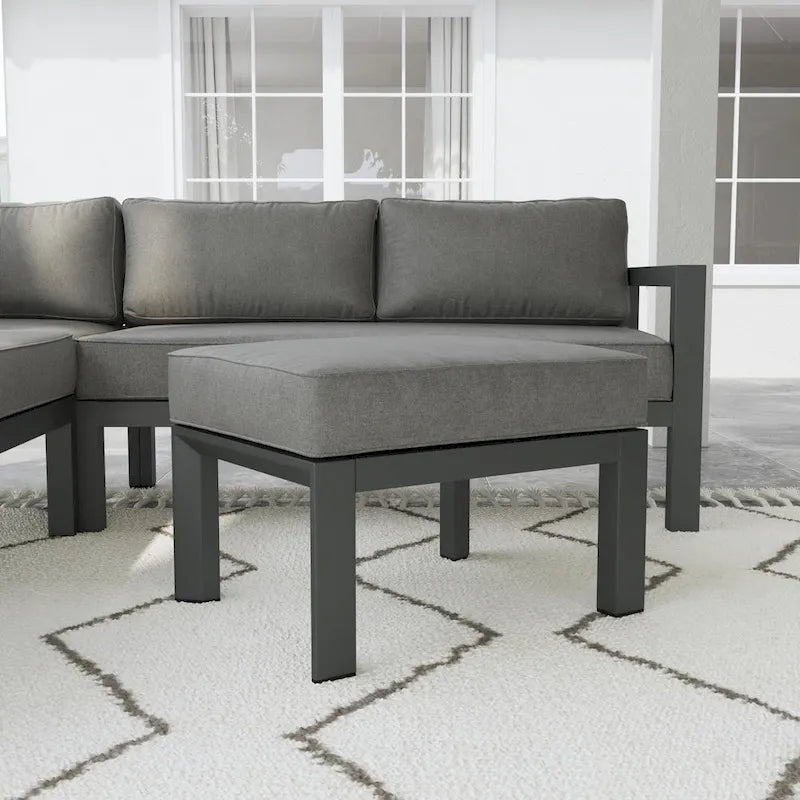 Pouf Grayton Gray in Alluminio - 26 x 18 x 21