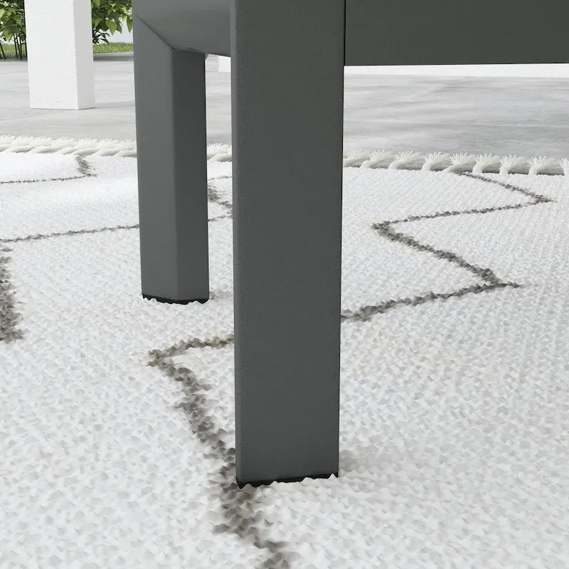 Pouf Grayton Gray in Alluminio - 26 x 18 x 21