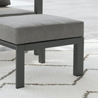 Pouf Grayton Gray in Alluminio - 26 x 18 x 21