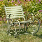 Sedia a dondolo in ferro Monte Carlo 1968, verde antico - 24,5 L x 42 P x 36,5 A