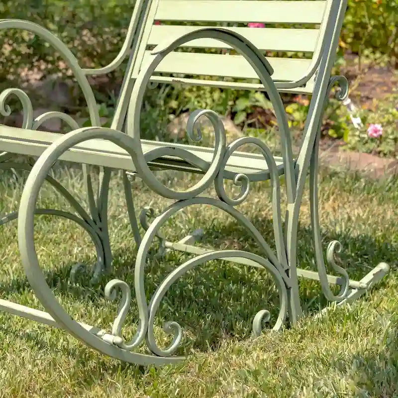 Sedia a dondolo in ferro Monte Carlo 1968, verde antico - 24,5 L x 42 P x 36,5 A