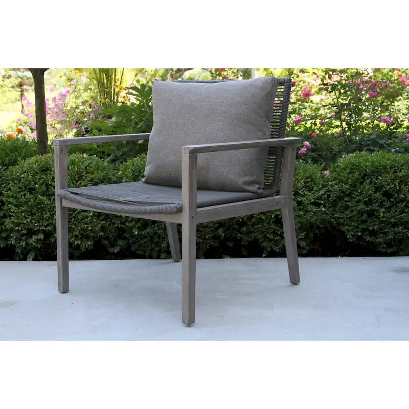Sedie a sdraio Contessa Grey Wash e Rope, conf. da 2
