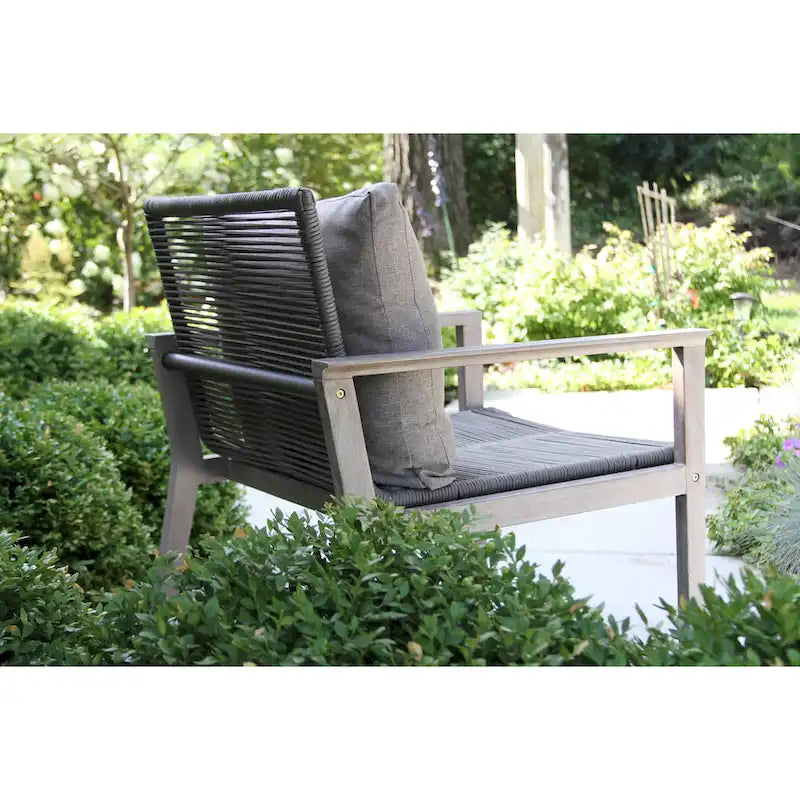 Sedie a sdraio Contessa Grey Wash e Rope, conf. da 2
