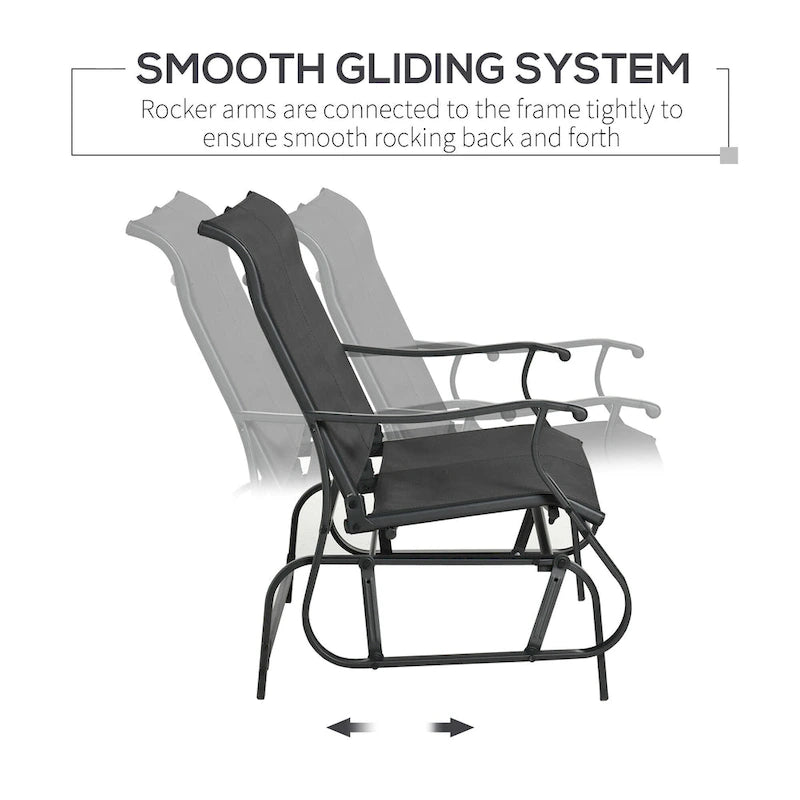 Set da Giardino Outsunny 4 Pezzi, Set di Mobili da Esterno con Panchina a Dondolo a 2 Posti, Sedia Sospesa Singola e Tavolino da Caffè